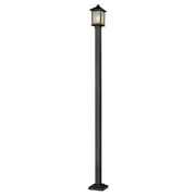 Z-Lite 537PHM-536P Holbrook 1 Light Outdoor Post Light with White Seedy Shade