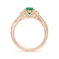 thumbnail image 2 of ANGARA Natural Nature Inspired Emerald & Diamond Twisted Vine Engagement Ring in 14K Rose Gold for Women (Size-6mm) | May Birthstone, Anniversary, Jewelry Gift for Women | Natural Emerald Ring, 2 of 10