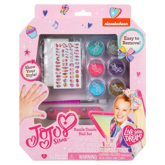 Just Play JoJo Siwa Razzle Dazzle Nail Art Decorating Kit, Kids Manicure Set, Preschool Ages 6 up