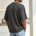 thumbnail image 7 of Fanshiluo Men's V Neck Drop Shoulder Short Sleeve T-Shirt, Fake Two-Piece Loose Casual Top,Size:L,Big and Tall Men, 7 of 7