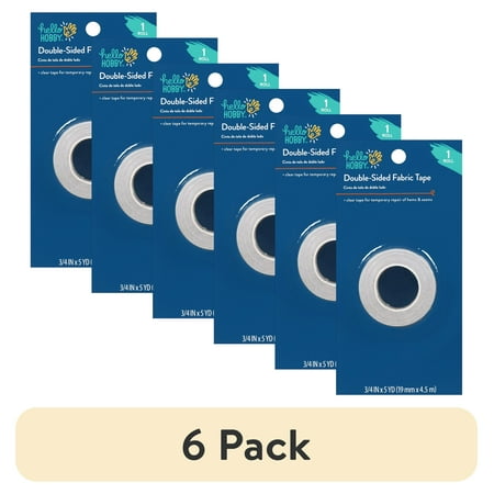 (6 pack) Hello Hobby Double-Sided Clear Fabric Tape, 5 Yards