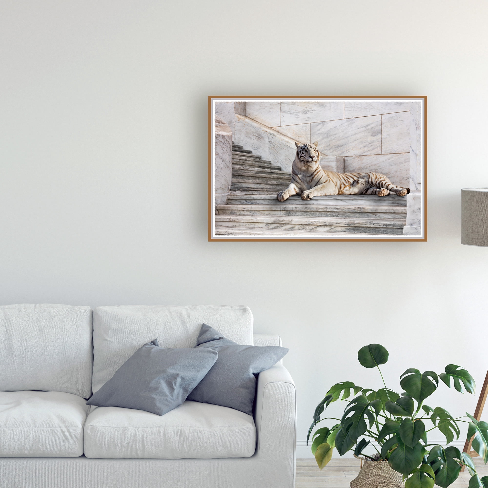 Trademark Fine Art 'Tiger On Steps' Canvas Art by Monte Nagler