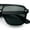 Black - Green, variant on Color Mirror Shield Flat Top Racer Rimless Horn Rim Plastic Sunglasses Slate - Black