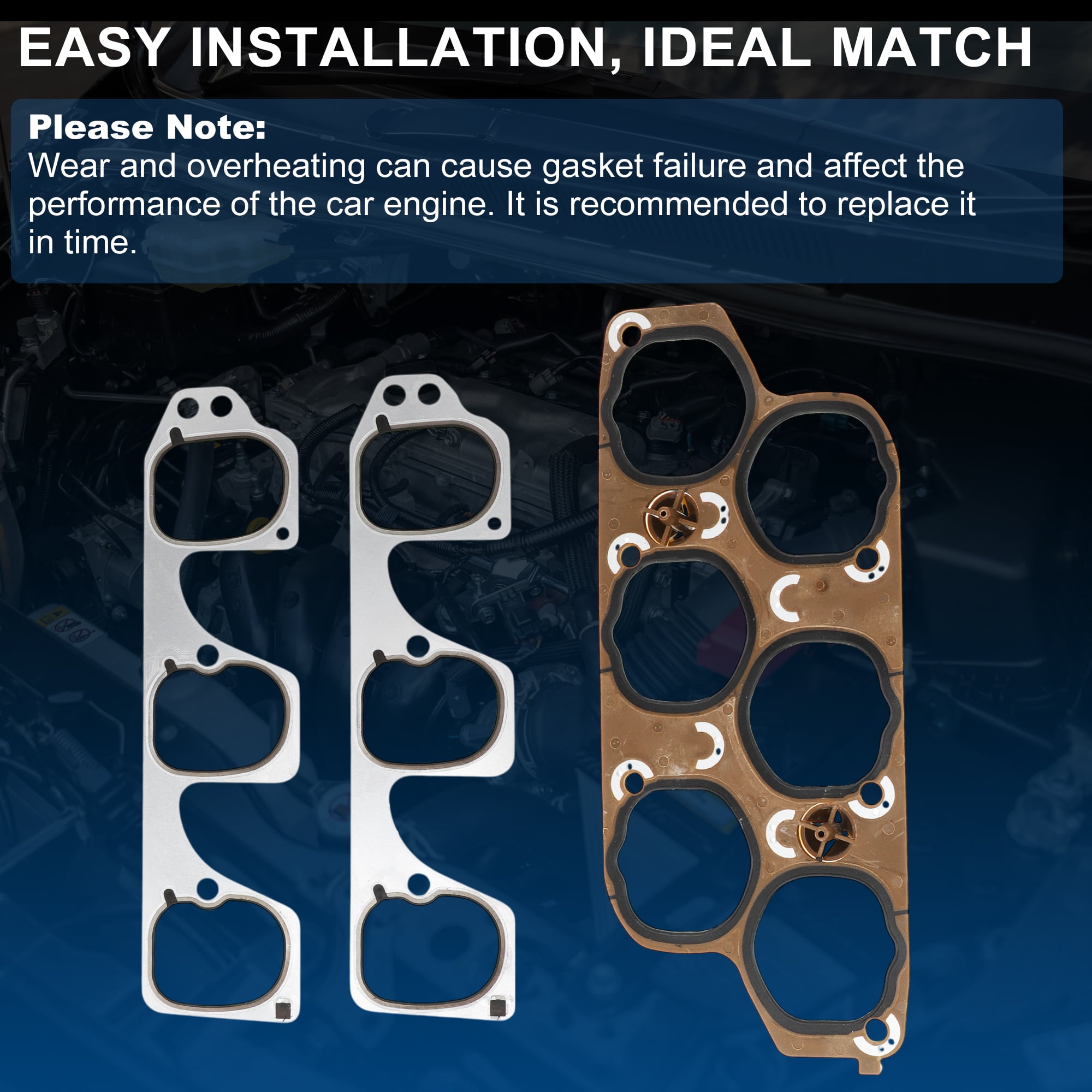 No.12598158 Engine Upper & Lower Intake Gaskets Set for Buick LaCrosse 2005-2008 3.6L for Cadillac CTS 2004-2009 3.6L Intake Manifold Gasket for Chevrolet Malibu 2008-2012 3.6L