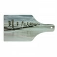 thumbnail image 1 of Coastal Cutting Board, Groyne in Zingst Germany Idyllic Scenery Frosty Country Winter Seashore, Tempered Glass Cutting and Serving Board, Wine Bottle Shape, Pale Blue White Tan, by Ambesonne, 1 of 1