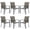 Taupe, variant on Vicllax Outdoor Patio Dining Chairs Stackable Padded Metal Frames with Textilene, Set of 6, Black