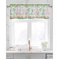 thumbnail image 2 of Easter Colorful Linen Curtain Valance for Bedroom/Bathroom/Kitchen/Office/Living/Dining Room Windows,Easter Eggs Rabbits Green Plant Lattice Pocket Topper Drapes Decorative Cafe Drapery Panel 42x12, 2 of 6