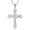 Silver, variant on Cubic Zirconia Cross Necklace for Women - Stainless Steel Cz Pendant Faith Religious Jewelry - Platinum Plated Cross Chain Size 20 Inches Christian Gifts