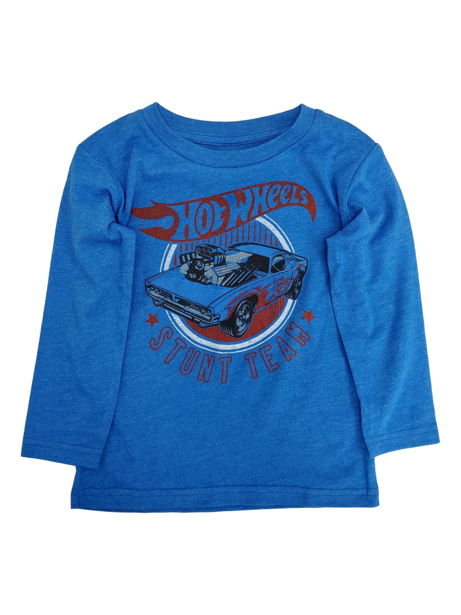 Hot Wheels Toddler Boys Long Blue Hot Wheels Stunt Team T-Shirt Tee ...