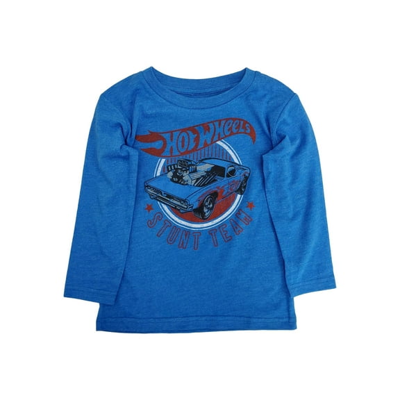 Hot Wheels Toddler Boys Long Blue Hot Wheels Stunt Team T-Shirt Tee Shirt 2T