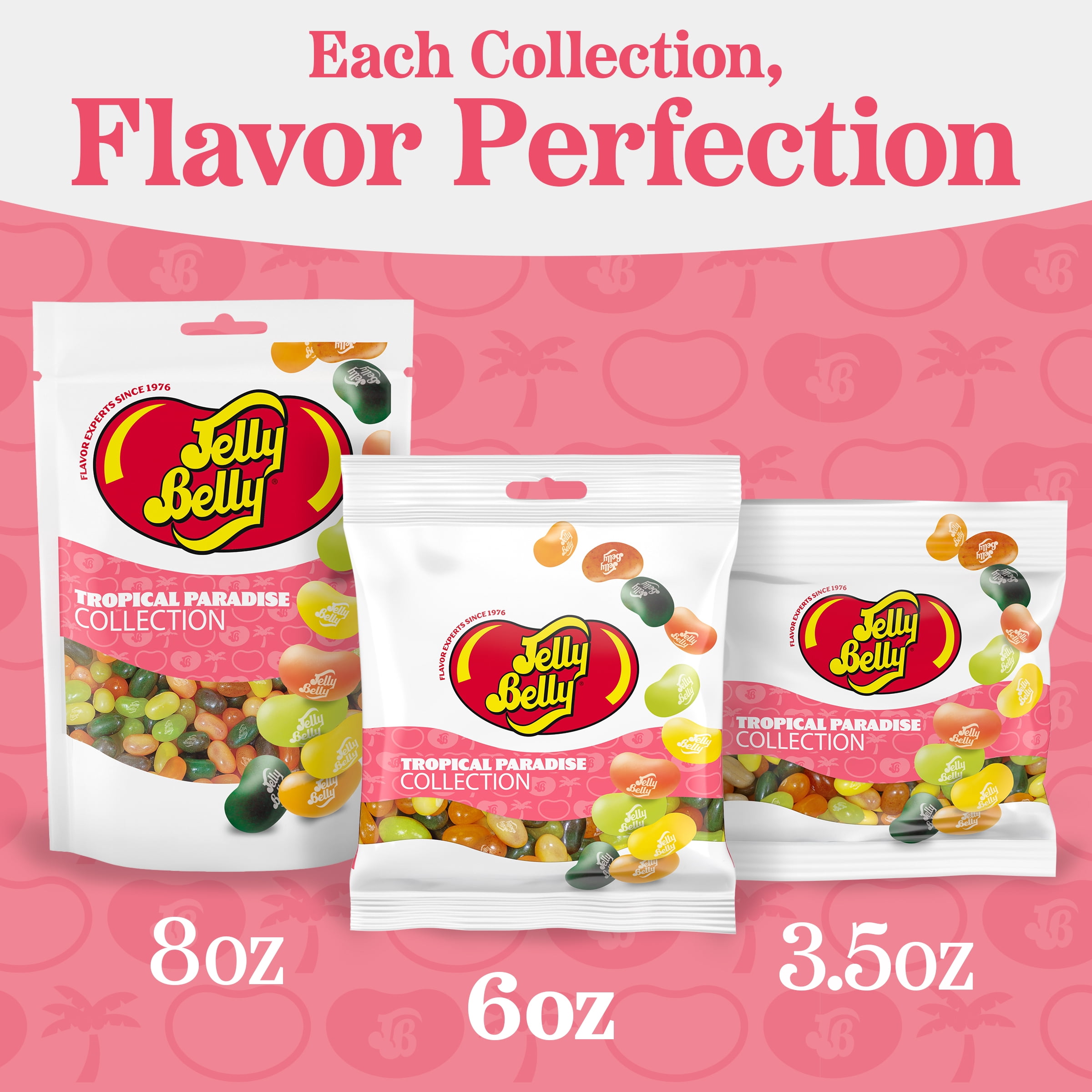 Jelly Belly Tropical Paradise Jelly Bean Collection - 6 oz Peg Bag, 12-Count Case - Genuine, Official, Straight from the Source