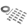 thumbnail image 1 of Metal Clamp Strapping, 304 Stainless Steel Secure Connection 8 Fasteners Versatile Stainless Steel Hose Clamp Kit  for Duct, 1 of 7