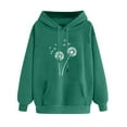 thumbnail image 3 of Jinhomg Cute Fall Sweatshirt for Women Trendy Dandelion Printed Hoodies Lightweight Comfy Long Sleeve Hooded Pullover Daily Wear Army Green S, 3 of 4