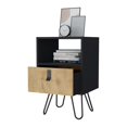 thumbnail image 6 of Black And Macadamia Hairpin Legs Nightstand, 6 of 7