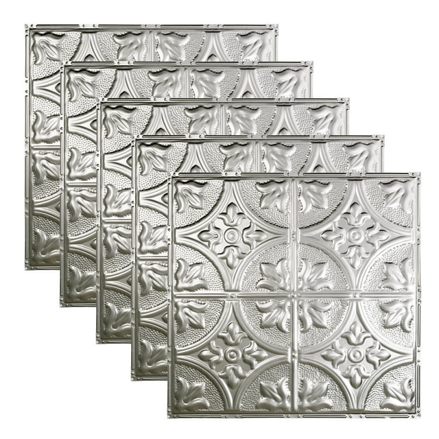 Great Lakes Tin Jamestown Clear 2ft x 2ft Nail Up Ceiling Tiles (5 Pack)