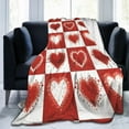 thumbnail image 5 of Plaid Love Hearts Throw Blanket Valentine''s Day Cozy Soft Spooky Boo Blanket for Couch Sofa Chair Bed Fuzzy Thermal Fleece Travel Blankets 60 X 50 in Home Holiday Decoratives, 5 of 6