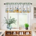 thumbnail image 5 of 3 Piece Kitchen Curtains and Valances Set Daisy Spring Floral Cafe Curtains 24 Inch Length Farmhouse Botanical Green Leaves Wooden Valance & Tier Curtain for Living Room Bedroom 54"x18"+27"x24"*2, 5 of 6