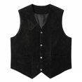 thumbnail image 5 of Vintage Western Cowboy Suit Vest for Men Sleeveless Casual V Neck Button Down Waistcoat Jacket, 5 of 6