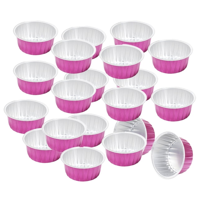 20 Piezas de Papel de Aluminio Baoblaze Tazón de cera de fusión de aluminio Rosa Roja 80g 8.5 x 3.7 cm