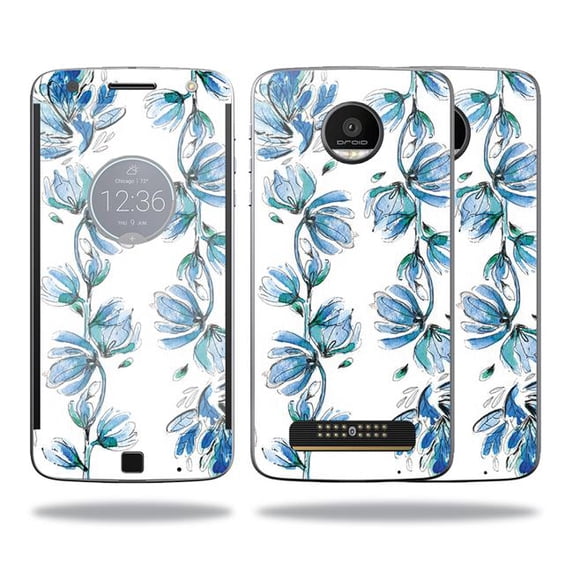 MightySkins MOMZFO-Blue Vines Skin for Motorola Moto Z Force Sticker Wrap Cover Sticker - Blue Vines