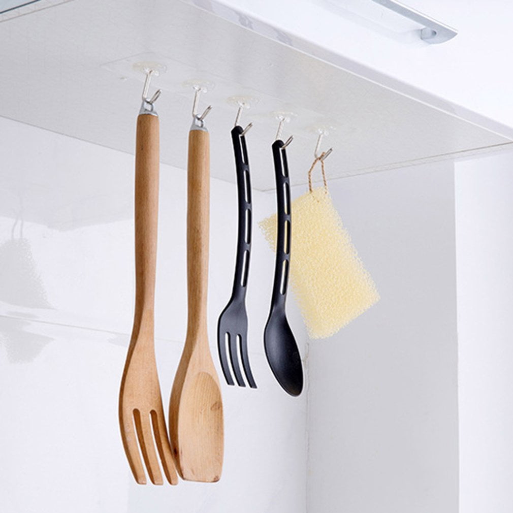 Strong Adhesive Seamless Transparent Hooks Kitchen Wall Towel Key Hanger Hook 4x