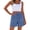 Blue, variant on Summer Plaid Print Shorts for Women Drawstring Elastic Waist Loose Comfort Casual Beach Vacation Bottoms Drawstring High Waisted Wide Leg Checked Shorts Red L