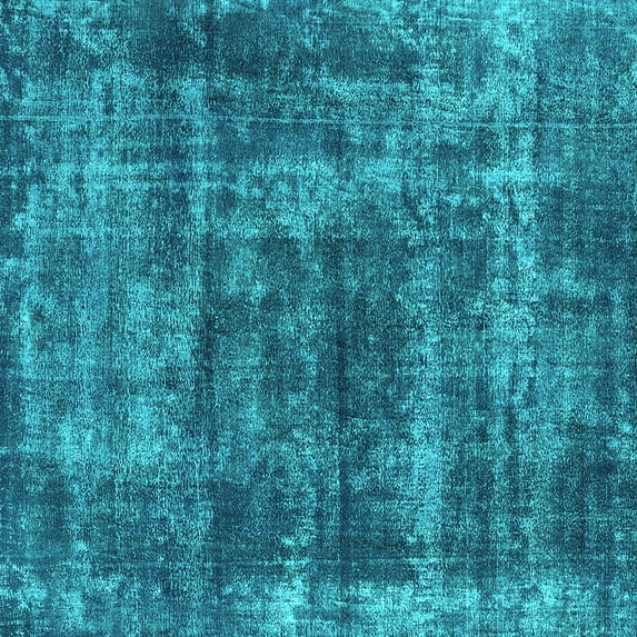 Ahgly Company Machine Washable Indoor Square Persian Turquoise Blue Bohemian Area Rugs, 6' Square
