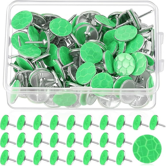 100 Pcs Reflective Tacks Trail Marking Tacks Reflective Trail Tacks Glow Tacks Reflective Trail Markers Mark Trail Reflective Thumb Tacks for Hunting Hiking Camping Tree Stand