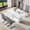 Table+4 Gray Chairs(Upgraded Version), variant on JUFU 63'' Faux Marble Dining Table, White MDF Rectangle Kitchen Table for 4–6, Modern Dining Room Table