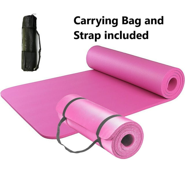 Yoga Pilates Mat High Density NBR Thick Gym Exercise Mat 72" x 24"x 0.4