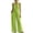 Green, variant on Halter Jumpsuits for Women Dressy Deep V-Neck Sleeveless Elastic Waist Wide Leg Solid Color Spring Summer Plus Size Rompers with Pockets