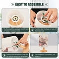 thumbnail image 4 of Owl Flowers Leaves Pink Table Lamp USB Bedside Desk Nightstand Lamp Printed Gifts Small Lamp Wood Base for Bedroom Living Room Kids Room College Dorm, 4 of 7