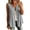 Gray, variant on Women's Linen Tank Top, V Neck Button Down Embroidered, Sleeveless Loose Casual Fit Green 3XL