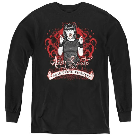 Ncis Goth Crime Fighter Youth Long Sleeve T-Shirt Black
