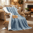 thumbnail image 2 of Naipo 50" x 60" Size Heated Electric Blanket Throw Blue Flannel Heating Blanket with 6 Heating Levels & 4 Hours Auto-off  Washable for Home Office Use, 2 of 13