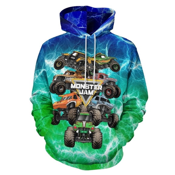 Monster Trucks-Ja-m Pullover Hoodie Casual Hooded Long Sleeves Sweatshirts Women Men