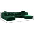 thumbnail image 5 of Maklaine Contemporary Green Velvet 3pc. Sectional, 5 of 7