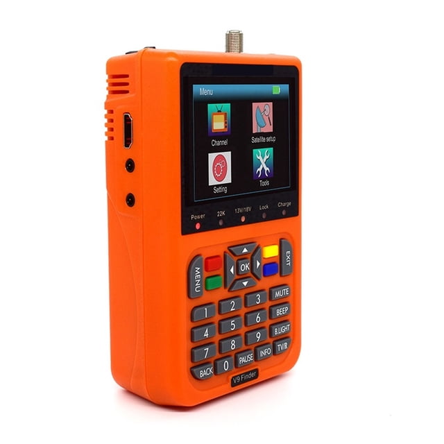 V9 Localisateur HD Satellite Localisateur DVB S2 Numérique H.265 Full 1080P Batterie Intégrée 3000mAh FTA, Facile à Utiliser