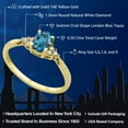thumbnail image 2 of Gem Stone King 14K Yellow Gold London Blue Topaz and Diamond Engagement Ring for Women (0.50 Cttw, Oval 6X4MM, Available in Size 5, 6, 7, 8, 9), 2 of 5