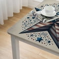 thumbnail image 4 of HAOXIT Kitchen Fitted Tablecloth for Square Table,Red Navy Star and Stripe Table Cover with Elastic Edge Waterproof Cloth,USA Flag Circle Covers Indoor 44''x44'', 4 of 7