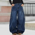thumbnail image 4 of Womens Baggy Barrel Jeans Casual Boyfriend High Rise Wide Leg Denim Trendy Pants, 4 of 9