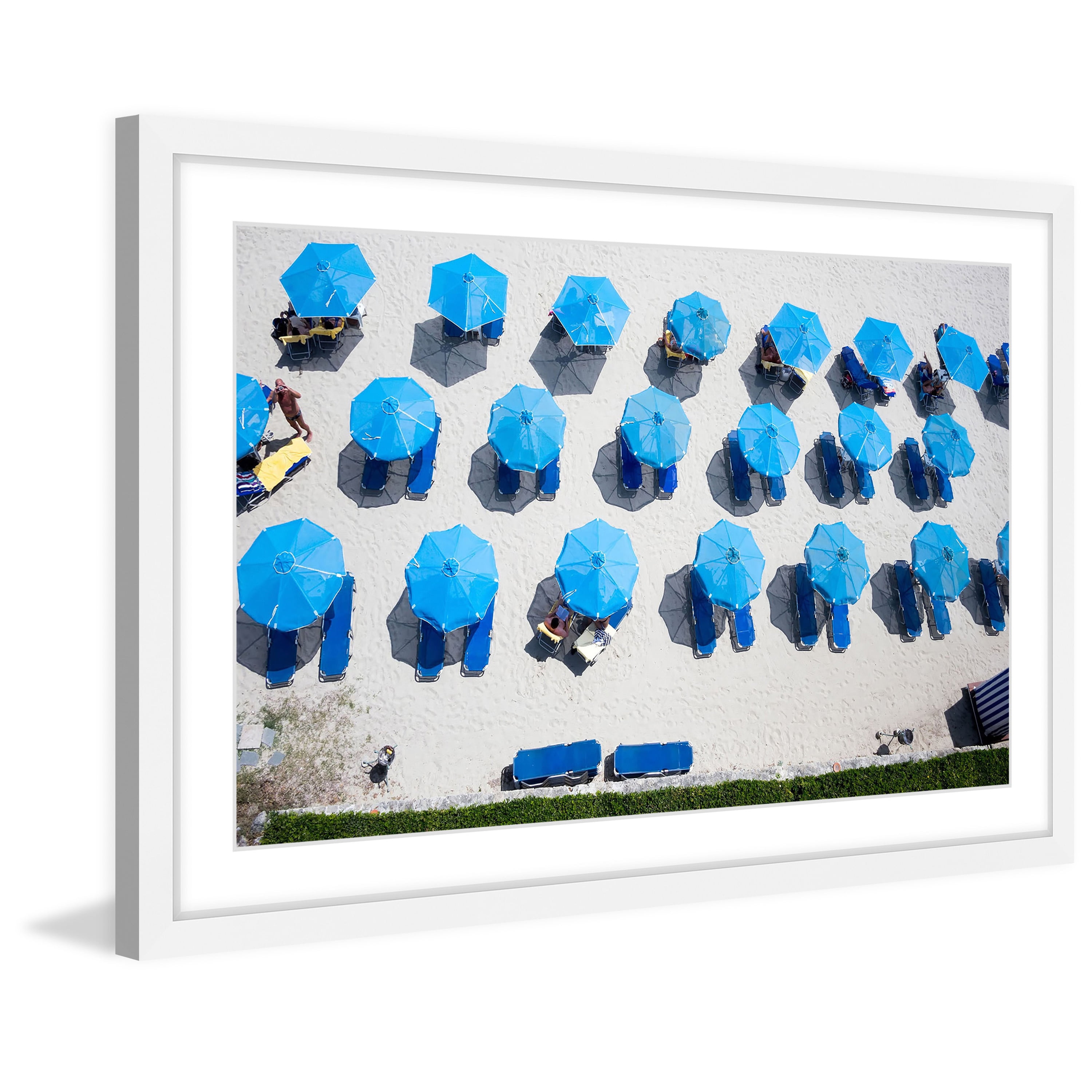 Marmont Hill "Blue Umbrellas" Framed Painting Print