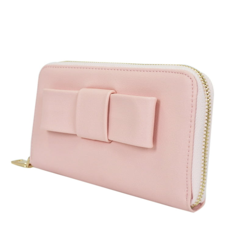 Women's Bow Front PU Leather Zip Around Wallet - Walmart.com