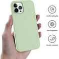 thumbnail image 6 of Shockproof Designed for iPhone 12 Pro Max Case,Liquid Silicone Phone Case with [Soft Anti-Scratch Microfiber Lining] Full-Body Drop Protection 6.7 inch Slim Thin Cover, Pale Green, 6 of 16