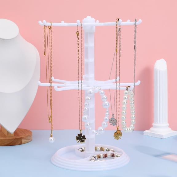 UPGRATOR 1Pcs Small Jewelry Stand with Tower Shape for Necklaces Bracelets and Earrings 11.8x8x8in