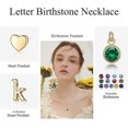 thumbnail image 4 of Girls initial birthstone necklace, gold plated heart initial necklace, birthstone necklace, heart initial birthstone pendant necklace, birthstone neck, 4 of 4