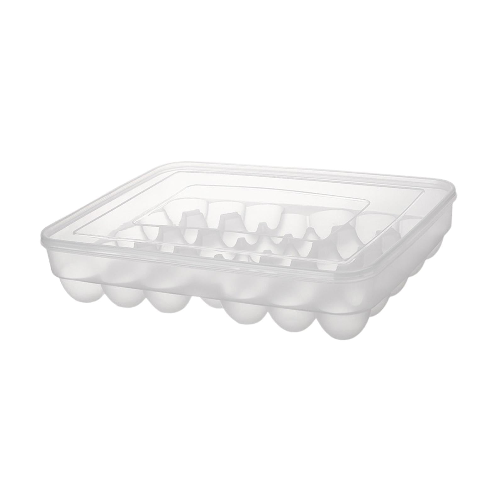 TISHITA 2xEgg Container Egg Bins Keep Fresh Reusable Fridge Organizer Egg Holder