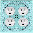 thumbnail image 1 of Metal Light Switch Plate Cover Teal Paisley Bandana Spotted Tile Pattern TIL084, 1 of 13