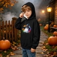 thumbnail image 5 of DJDLJWCJ Teen Girls Halloween Hoodie Loose Fit Long Sleeve Pullover Stretch Soft Casual Tops Black Size 5T, 5 of 10
