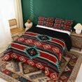 thumbnail image 2 of Erosebridal Red Teal Brown Queen Comforter Set, Bohemian Aztec Bedding Comforter Set, Black Reversible 3 Pieces, 1 Comforter and 2 Pillowcases, 2 of 6